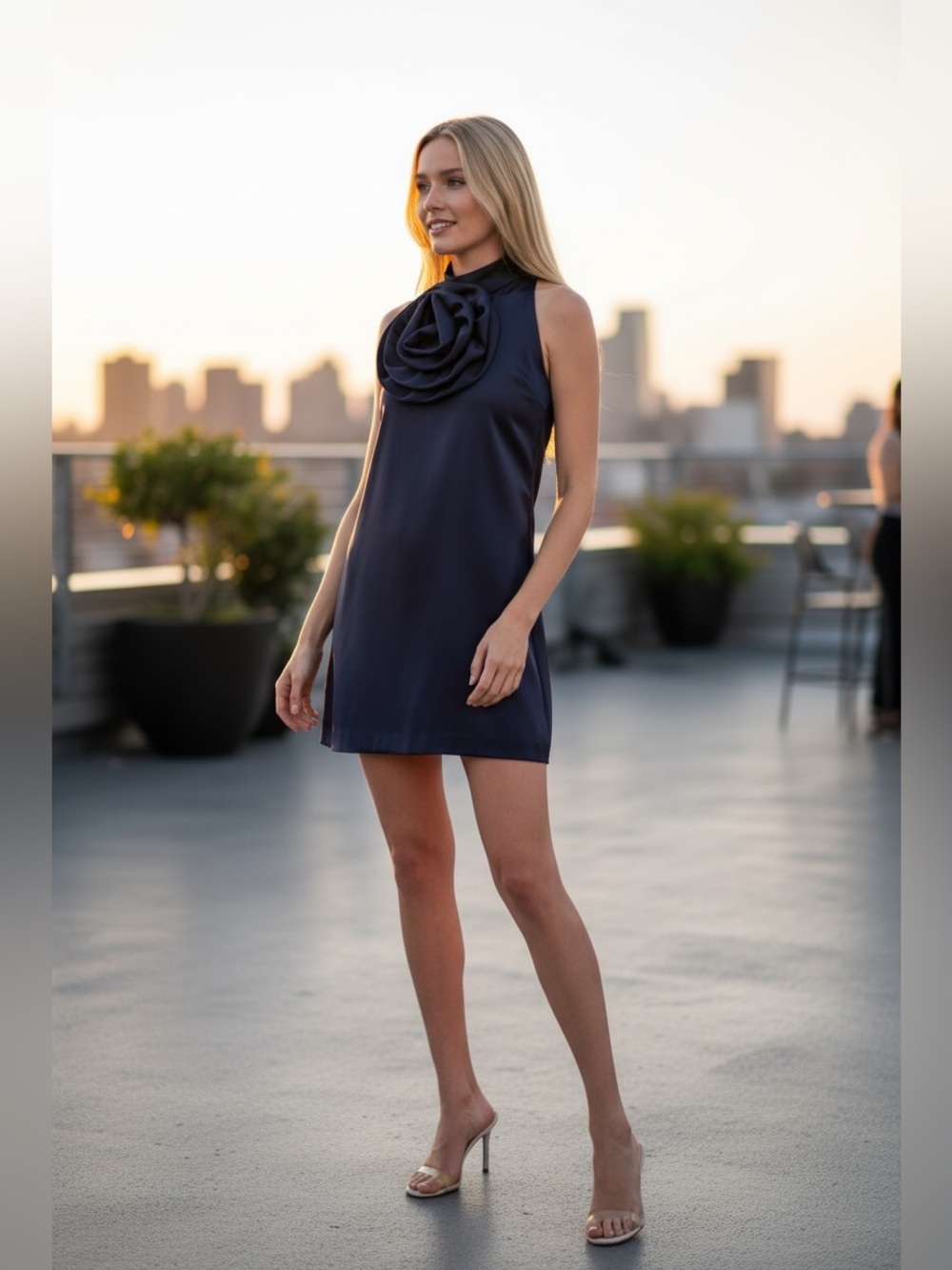 Elegant Navy Sleeveless Dress